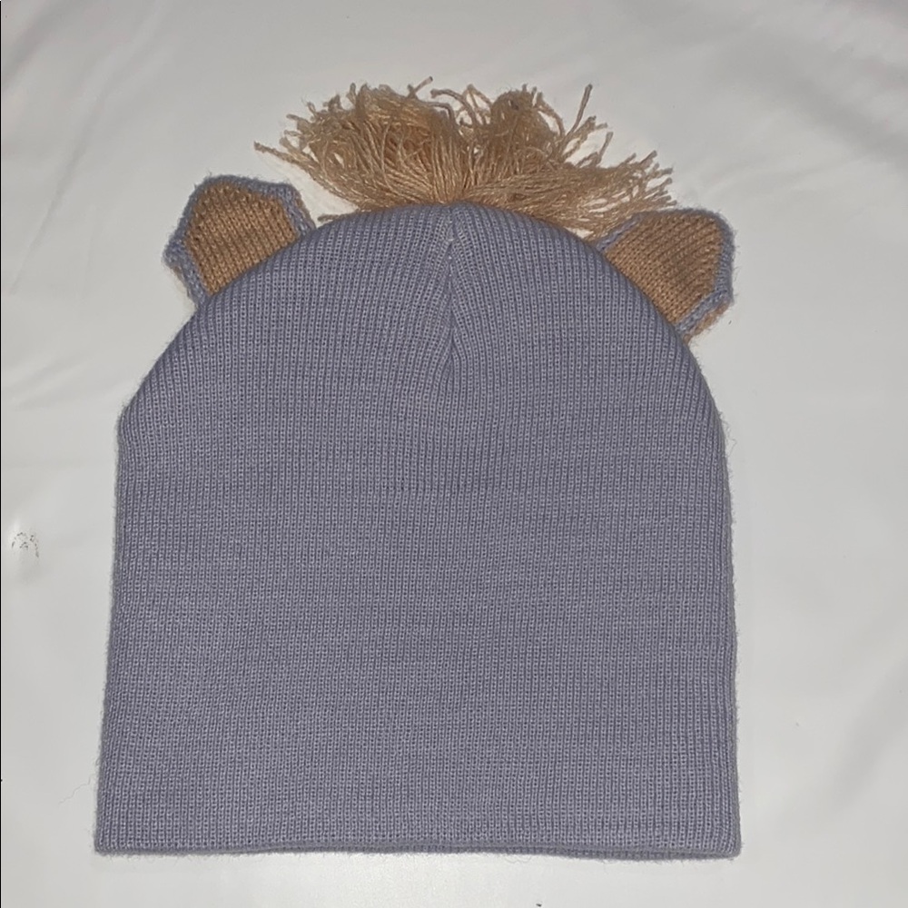 Pink and Purple Knit Beanie with Plush Ears